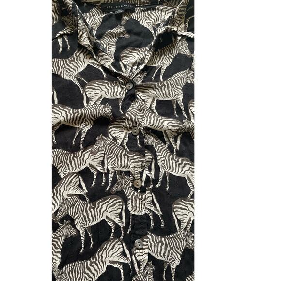 Jane + Delancey Zebra AOP Womens/Teen Blouse Size 1X Sheer Avant Garde - Picture 9 of 9